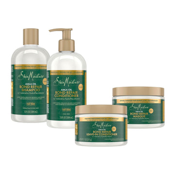 Sheamoisture Bond Repair Shampoo, Conditioner, Leave-In, & Masque Alma Oil 4 Pk To Strengthen Hair With Restorative Hydroplex Infusion