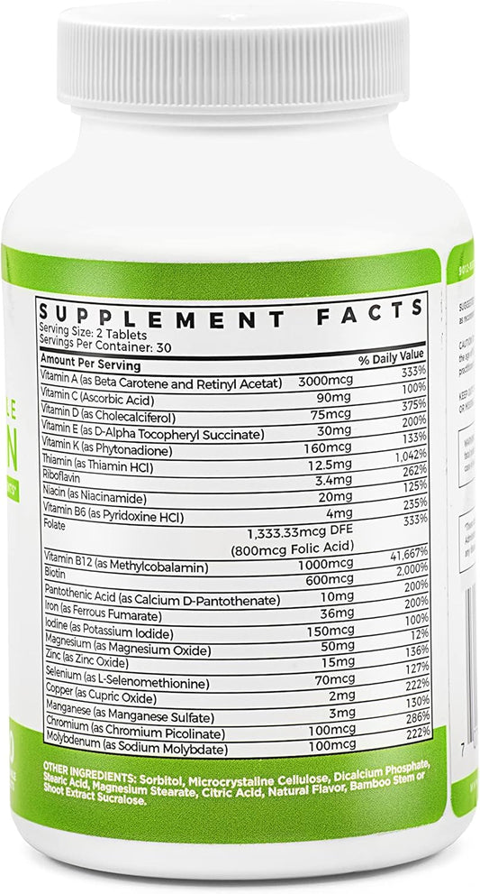 Barislim Advanced Chewable Bariatric Multivitamin Tablets - Bariatric Vitamin And Supplement For Post Bariatric Surgery Including Gastric Bypass And Gastric Sleeve | Wild Cherry (60 Count)