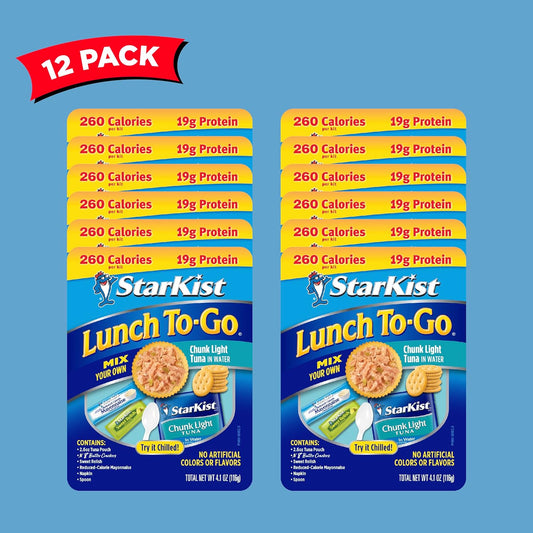 StarKist Lunch To-Go Chunk Light Mix Your Own Tuna Salad, 4.1 Ounce Kit, 12 Pack
