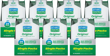 Smartmouth Original Activated Mouthwash - Adult Mouthwash For Fresh Breath - Oral Rinse For 24-Hour Bad Breath Relief With Twice Daily Use - Fresh Mint Flavor - 0.4 Fl Oz (70 Travel Packs)