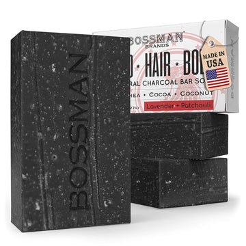 Bossman Men'S 4-In-1 Bar Soap For Men (4 Oz) – Beard Wash, Shampoo, Body Wash & Conditioner