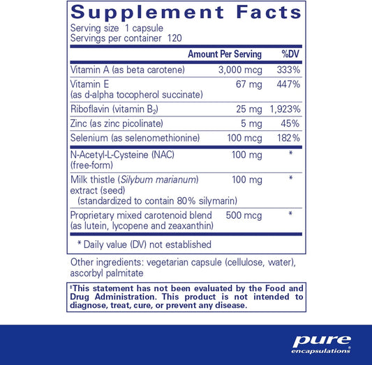 Pure Encapsulations Antioxidant Formula | Broad Spectrum Antioxidant Support | 120 Capsules