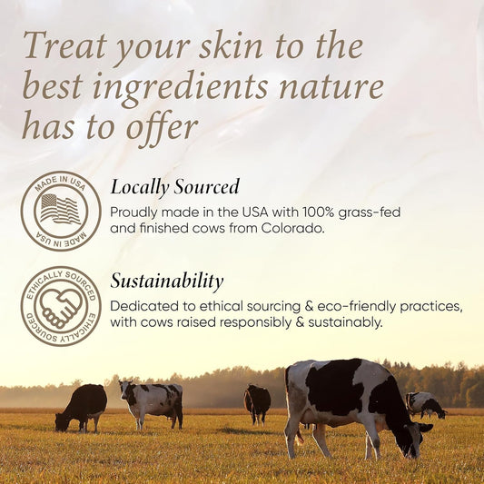 Honeyskin Whipped Tallow And Honey Cream – 100% Grass-Fed All Natural Mountain Beef Tallow For Skin Face Moisturizer – Nourishing, Hydrating Cream For Dry, Sensitive Skin – Gentle Soothing Care, 4Oz