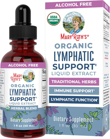 Lymphatic Support Drops By Maryruth'S | Usda Organic Lymphatic Cleanse Immune Support Supplement| Lymphatic Support With Echinacea & Elderberry | Blue Vervain | Vegan | Non-Gmo | 30 Servings |