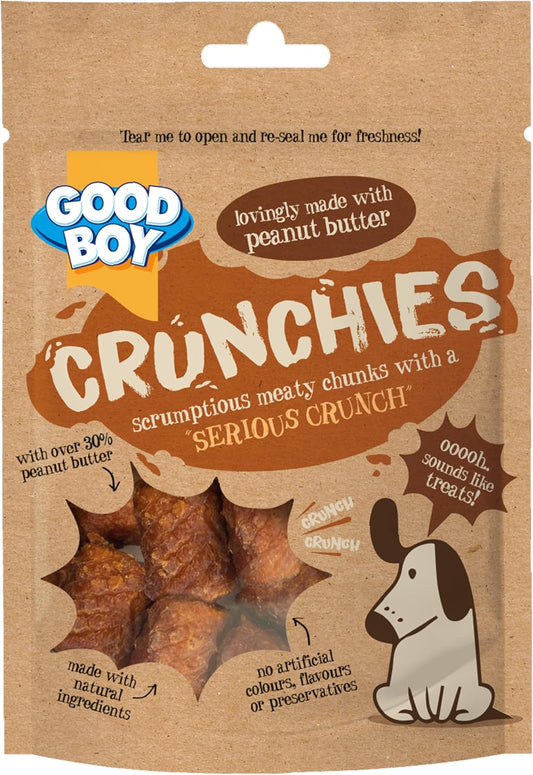 Good Boy Crunchies Peanut Butter - Natural Dog Treats - Training Treats - Bulk Box - 8 X 54G