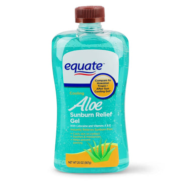 Equate (Compare To Hawaiian) Tropic After Sun Cooling Gel Aloe, Lidocaine, And Vitamins A & E 20 Oz