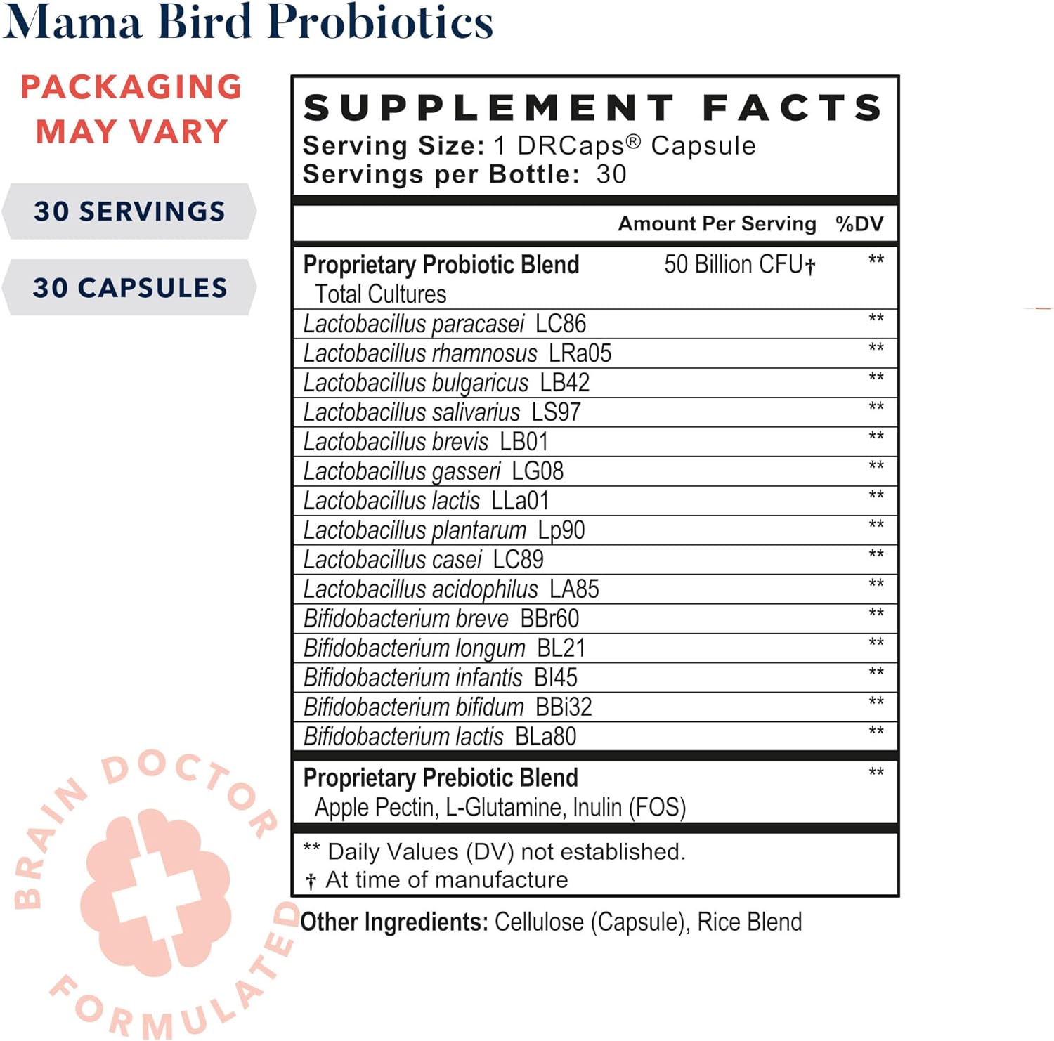 Best Nest Wellness Mama Bird Probiotics for Prenatal, Postnatal, Fertility, Women Digestive Health 50 Billion CFU, 15 Strains, Patented Time Released Capsules, Once Daily Probiotic Supplement, 30 Ct : Health & Household