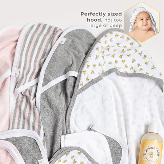 Burt'S Bees Baby Hooded Towels, Absorbent Knit Terry, Super Soft Single Ply, 100% Organic Cotton