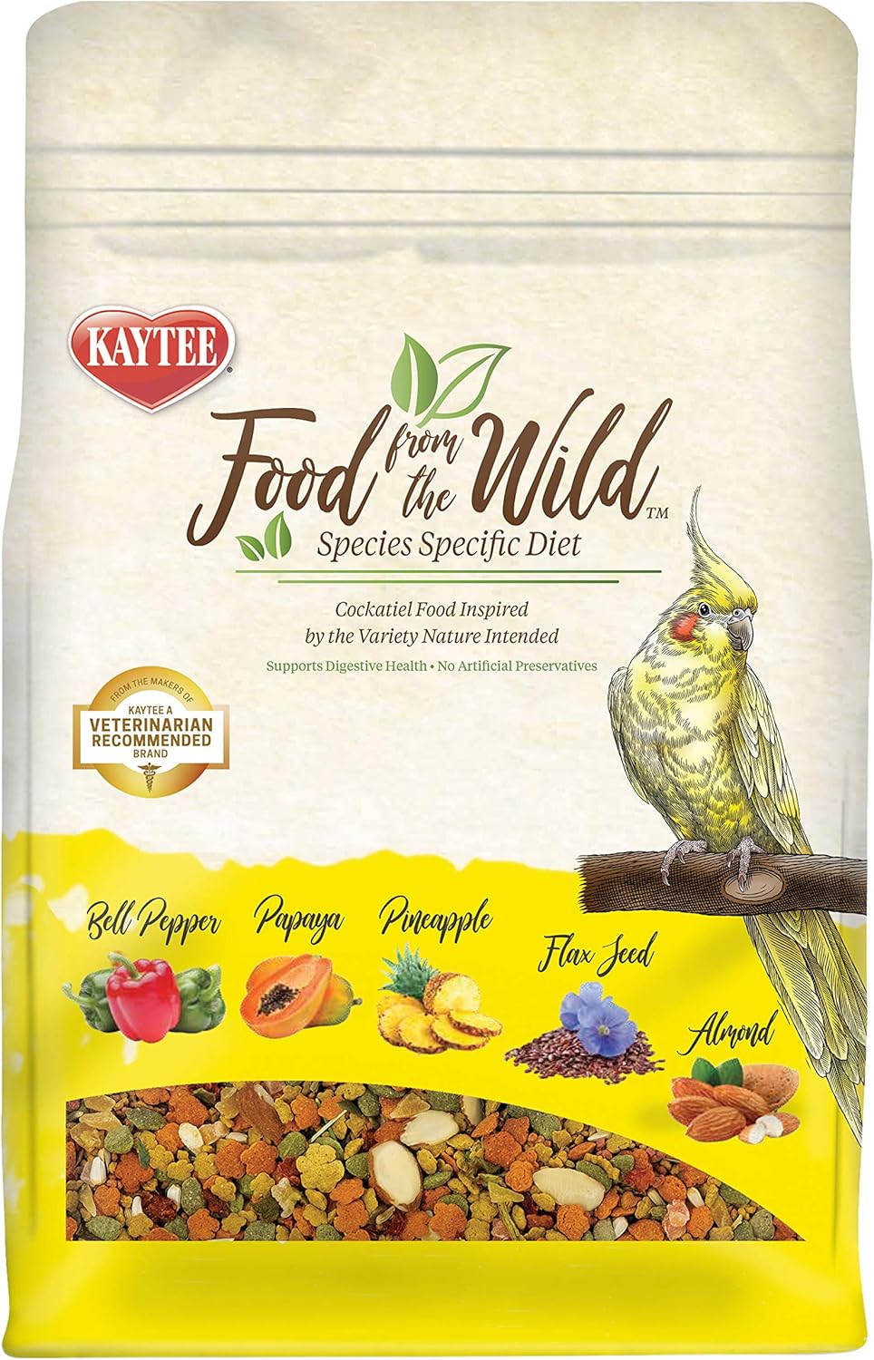 Kaytee Food From The Wild Natural Pet Cockatiel Bird Food, 2.5 Pound