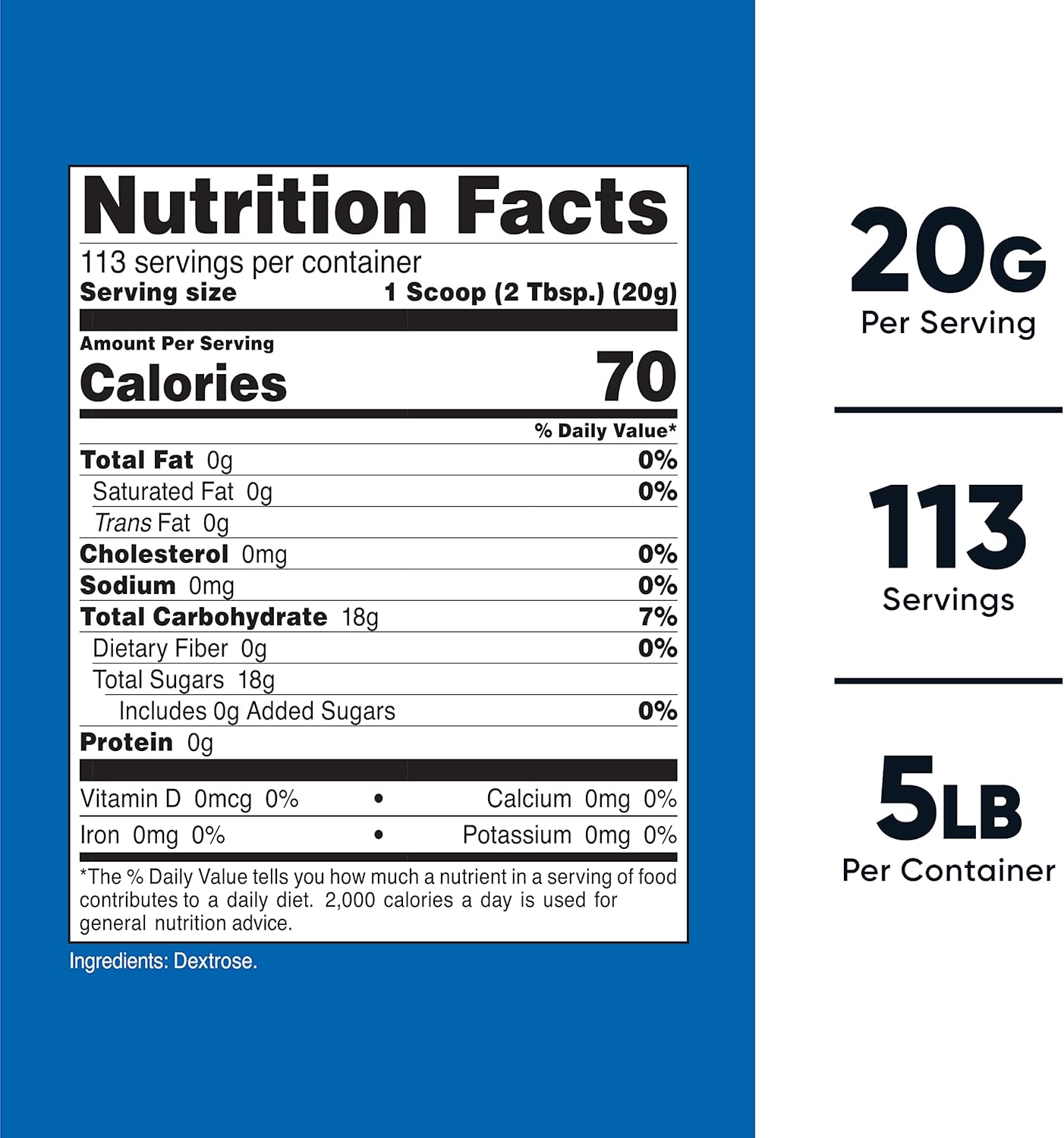 Nutricost Dextrose Powder 5 S - Non-GMO, Gluten Free