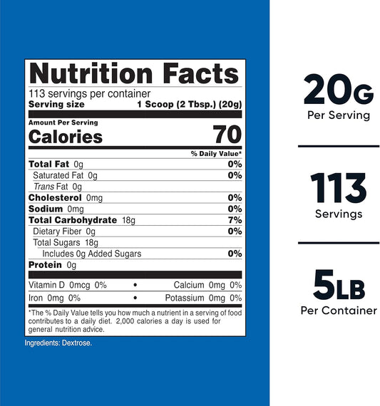 Nutricost Dextrose Powder 5 S - Non-GMO, Gluten Free