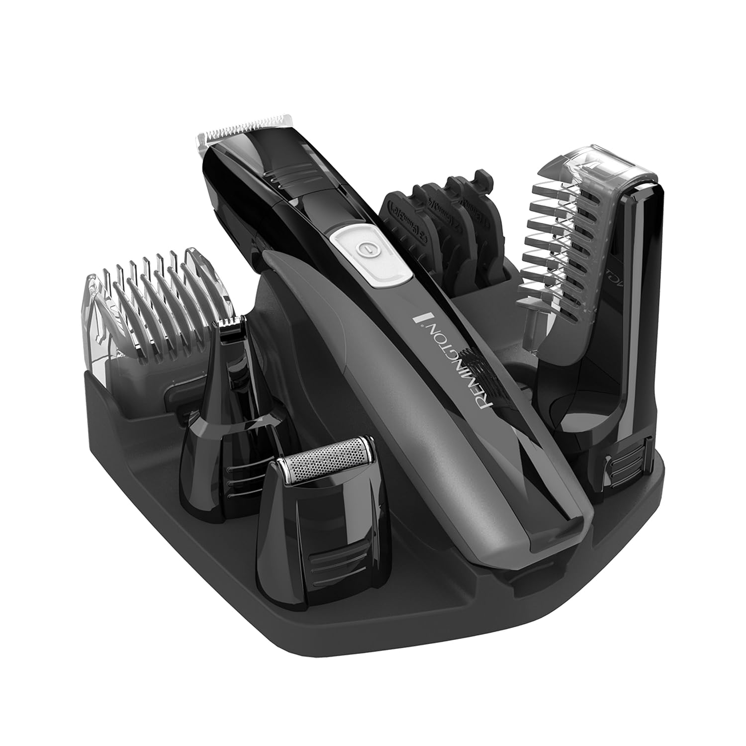 Remington Head To Toe Advanced Rechargeable Powered Body Groomer Kit, Beard Trimmer (10 Pieces), 6.3 Inch, Black