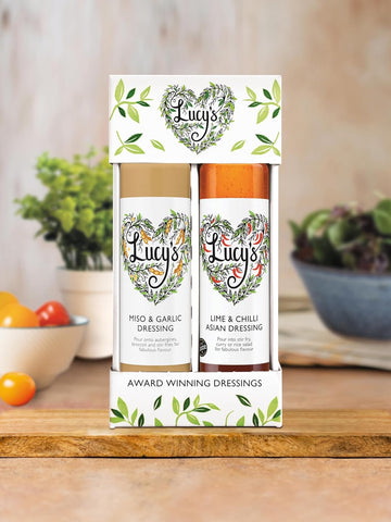 Lucy'S Dressings - Asian Duo Pack, Lime & Chilli, 250Ml And Miso & Garlic, 250Ml