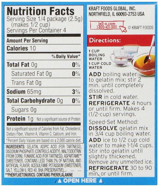 Jell-O Orange Sugar Free Gelatin Dessert Mix (0.3 Oz Box)