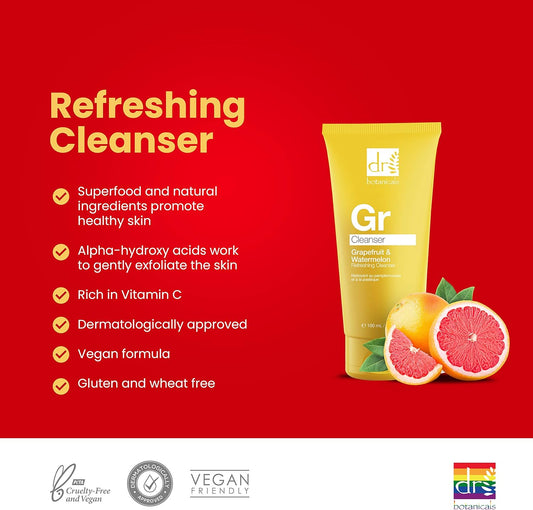 Dr Botanicals Grapefruit & Watermelon Facial Cleanser - 30Ml | Including Vitamins & Essential Fatty Acids That Nourish, Protect & Balance Your Skin
