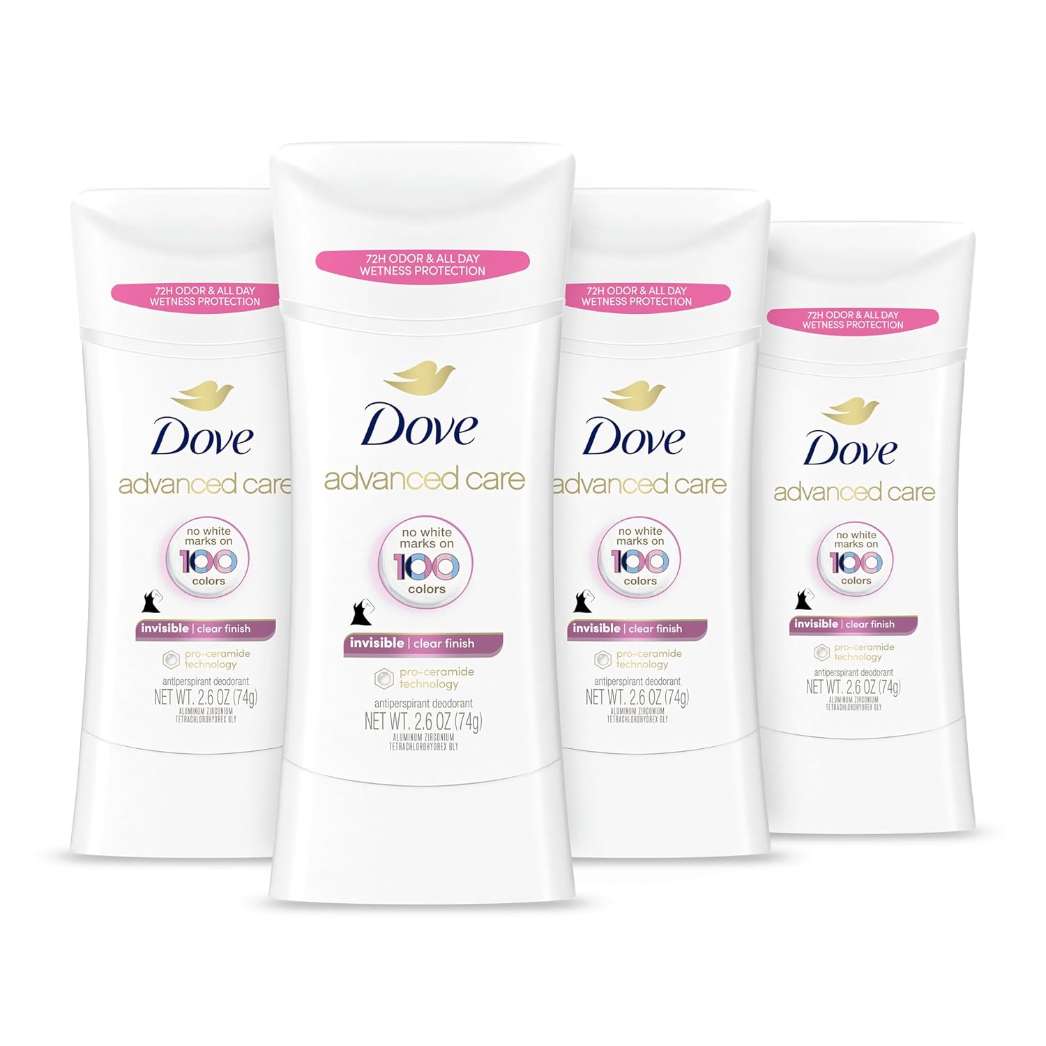 Dove Advanced Care Antiperspirant Deodorant Stick Sheer Fresh For Soft, Resilient Skin, With No White Marks & 72-Hour Sweat & Odor Protection, 2.6 Oz