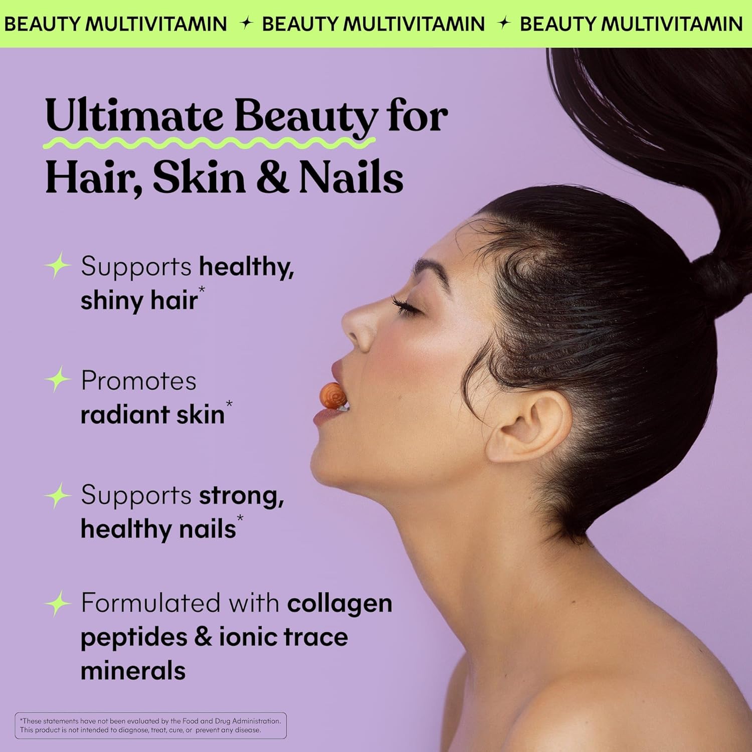 Lemme Glow Collagen Gummies For Thick Hair, Strong Nails & Healthy Skin With Multi-Collagen Peptides, Biotin, Trace Minerals, Zinc, Vitamins A, C & E, Dairy & Gluten Free, Peach Flavor, 60 Ct