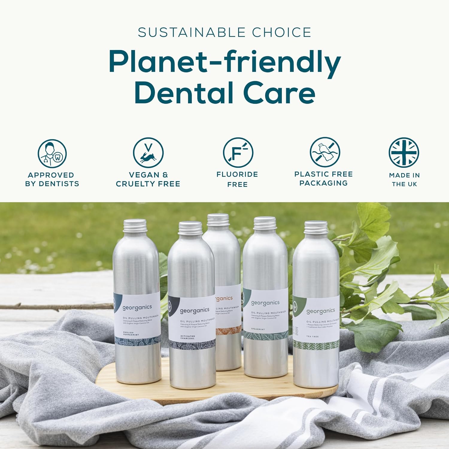 Georganics Whitening Oil Pulling Mouthwash - Peppermint - Plaque-Reducing Coconut Oil Blend - 100% Natural Ingredients - SLS, Glycerine & Fluoride Free - Cosmos Organic, Vegan & Cruelty-Free - 100ml : Amazon.co.uk: Health & Personal Care