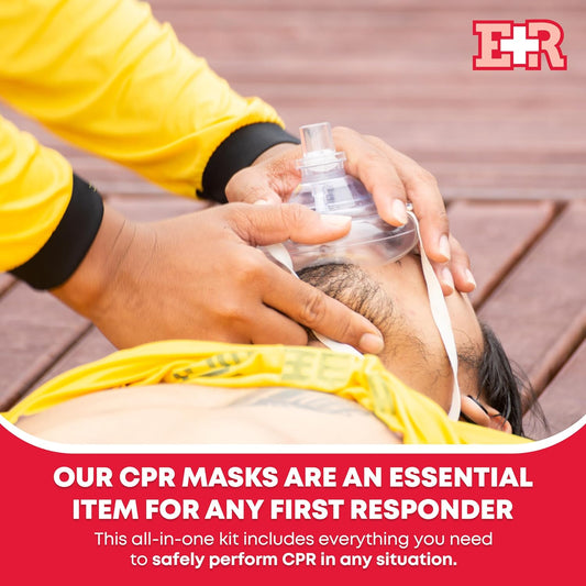 Ever Ready First Aid Adult And Infant Cpr Mask Combo Kit With 2 Valves With Pair Of Vinyl Gloves & 2 Alcohol Prep Pads - Red