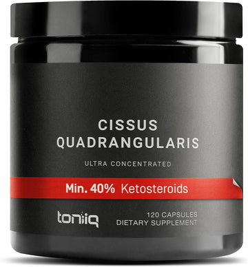 Toniiq Cissus Quadrangularis Capsules - Min. 40% Ketosteroids - Ultra High Strength Tendon And Joint Support Supplement - 1200Mg Concentrated Cissus Extract - Wild Harvested In India - 120 Caps