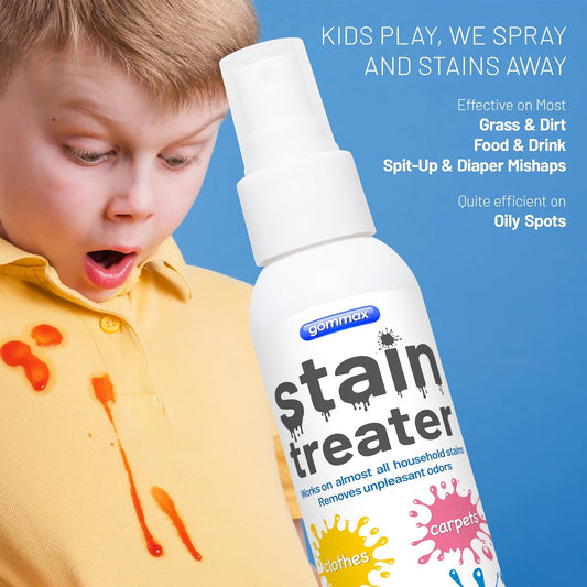 Stain Remover Spray, Baby Stain Treater for Laundry, Messy Eater Stain Treater Spray, Fabric Stain Remover for Spots on Clothes, Underwear, Carpets, Linens, 4 oz Spray Bottle (2)