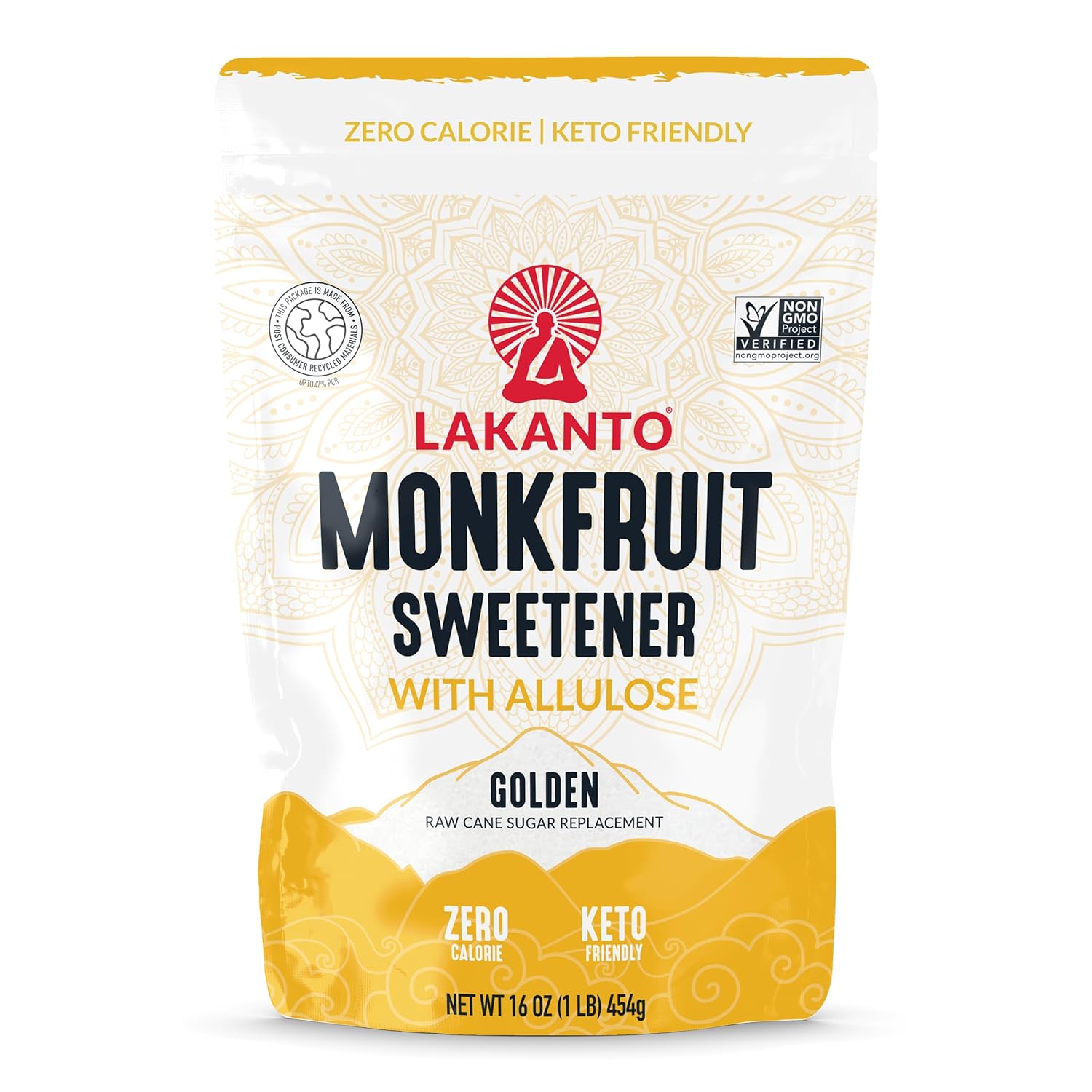 Lakanto Classic Monk Fruit Sweetener With Allulose, White Sugar Substitute From Monk Fruit Extract For Baking, Coffee & Tea, Gluten Free, Zero Calorie, Low Carb, Non Gmo, Keto, Classic White, 8 Oz Bag