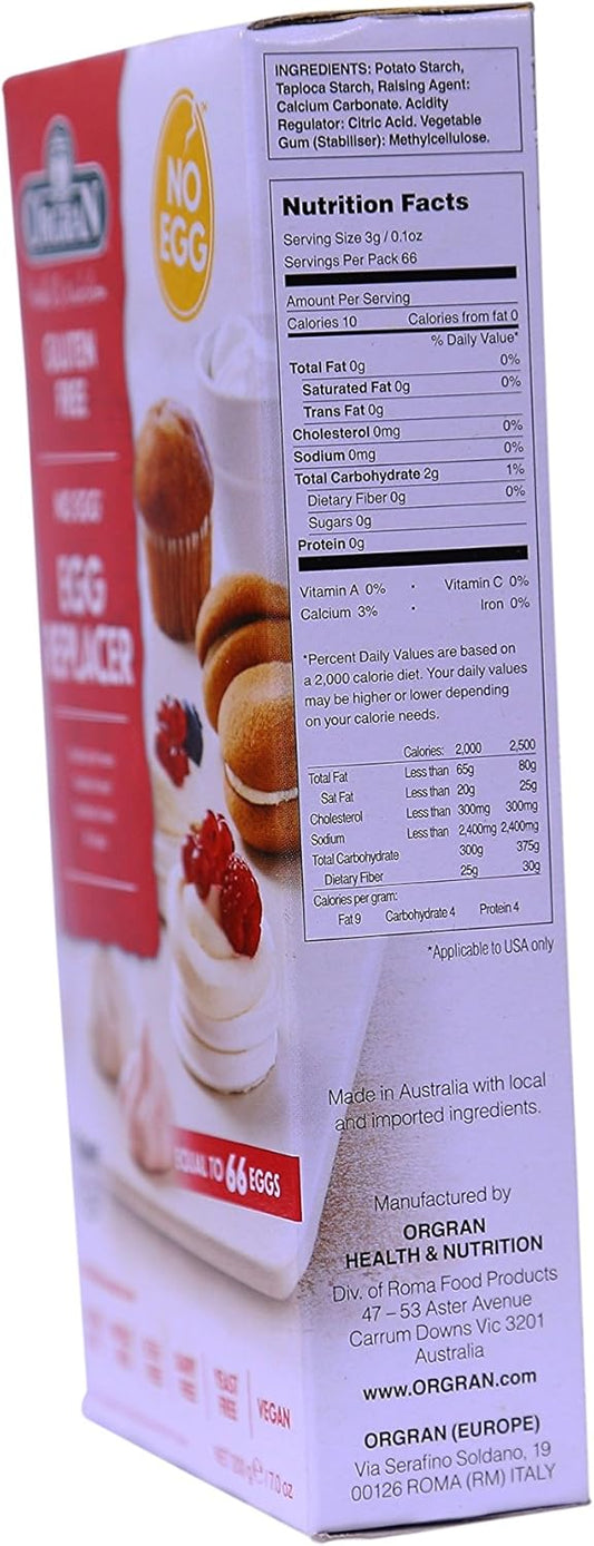 Orgran Gluten Free No Egg Natural Egg Replacer 200 G (Pack Of 8)