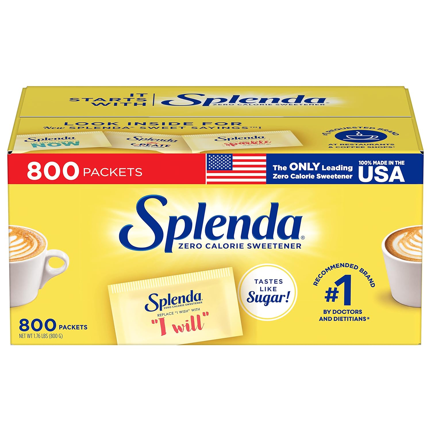 Splenda Zero Calorie Sweetener Value Pack, 800 Count Packets