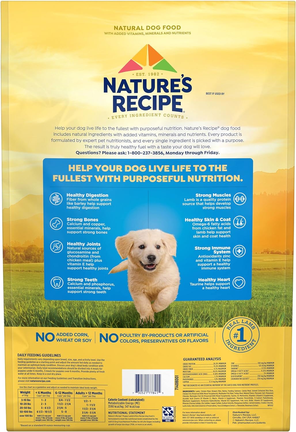 Nature's Recipe Dry Puppy Food, Lamb & Rice Recipe, 12 lb. Bag : Pet Supplies