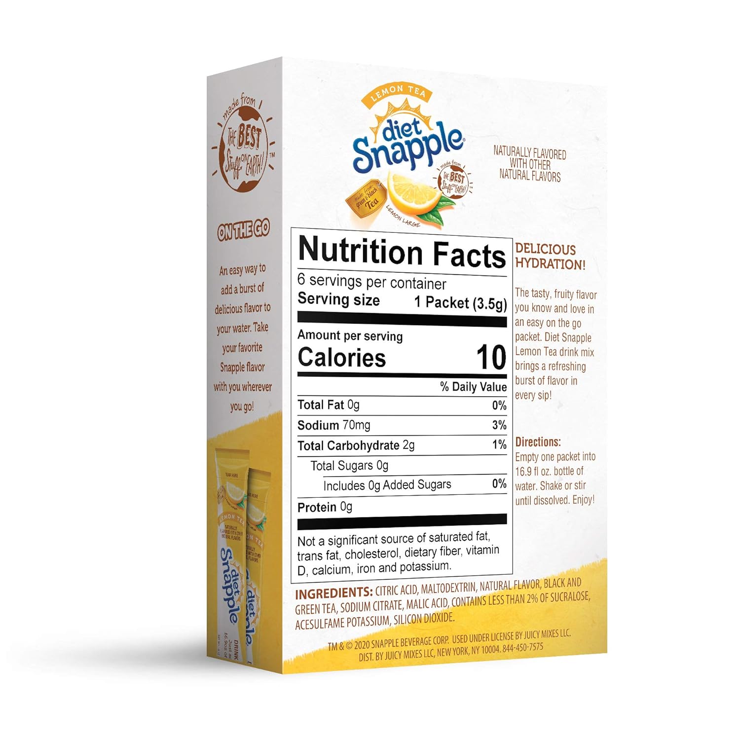 Juicy Mixes Diet Snapple – Sugar Free & Delicious, Made With Natural Flavors (Variety, 30 Sticks)