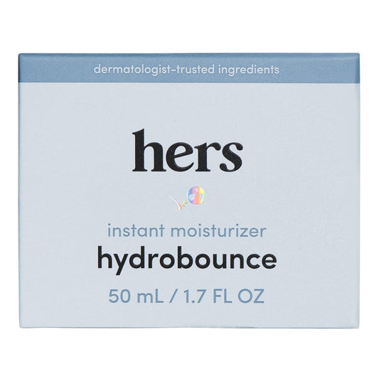 Hers Hydrobounce Instant Moisturizer - Squalane Moisturizer Made For All Skin Types - Moisturizes, Smoothes Fine Lines - Contains Hyaluronic Acid, Squalane, And Probiotics - 1.7 Fl Oz