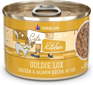 Weruva Cats In The Kitchen, Goldie Lox With Chicken & Salmon Au Jus Cat Food, 6Oz Can (Pack Of 24)