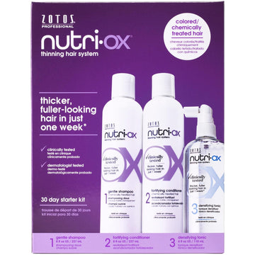 NUTRI-OX Starter Kit for Color-Treated Thinning Hair | Thicker, Fuller-Looking Hair | Peppermint | Clinically & Dermatologically Tested | 30 Day Supply