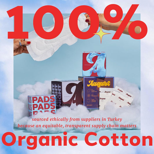 August Organic Panty Liners for Women and Anyone Who Menstruates, Made with Organic Cotton, 32 Daily Liners, Toxin & Fragrance Free, Hypoallergenic Cotton (2 boxes of 16/1 box of 24 + 1 box of 8)