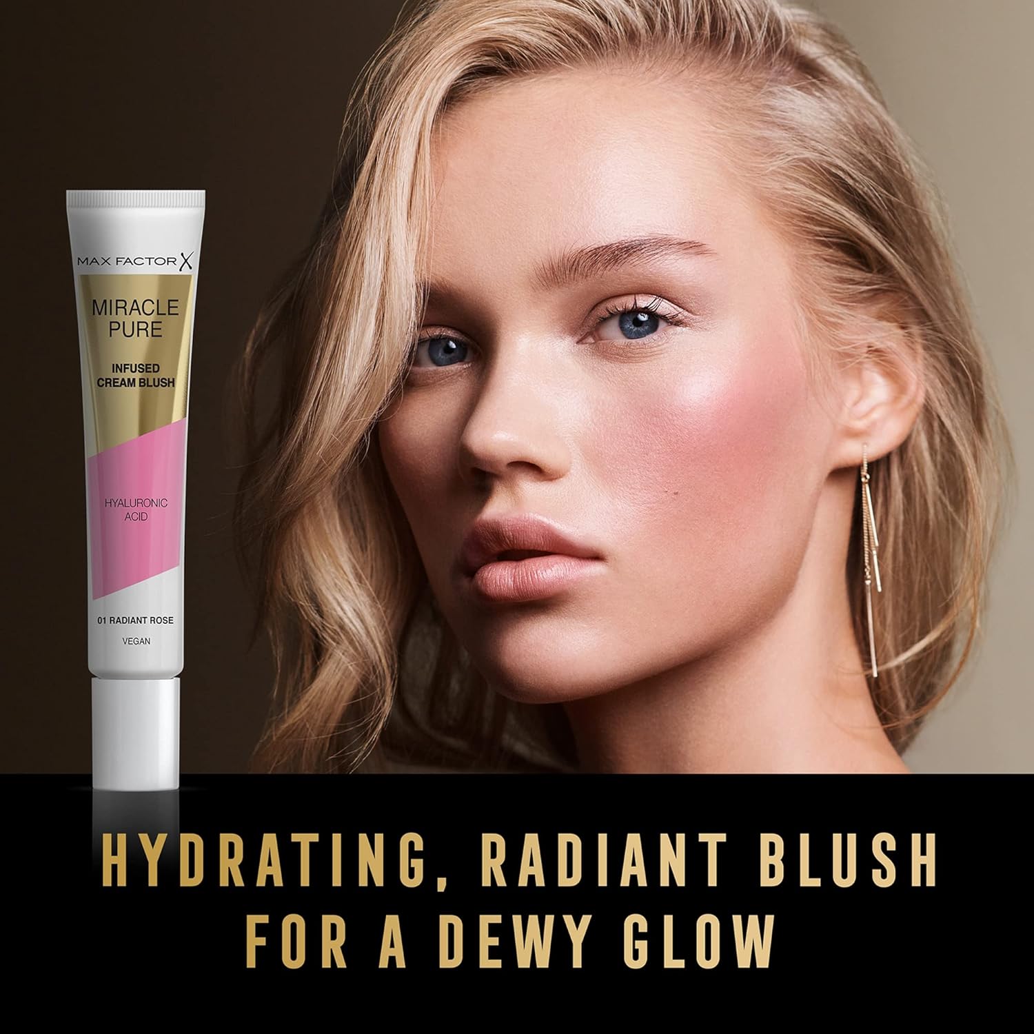 Max Factor Miracle Pure Cream Blush 01 Radiant Rose, Moisturising, Plumps & Hydrates, Buildable Glow, Infused with Hyaluronic Acid & Squalene, Fresh & Healthy Looking Skin, 100% Vegan : Amazon.co.uk: Beauty