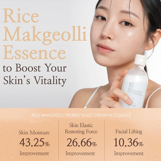 Rice Cream Milky Skin Essence Toner For Glowing Dewy Skin – Hydrating Korean Skincare With Rice Extract, Niacinamide, Ceramides, Panthenol, Lactobacillus Cruelty-Free 6.7 Fl Oz