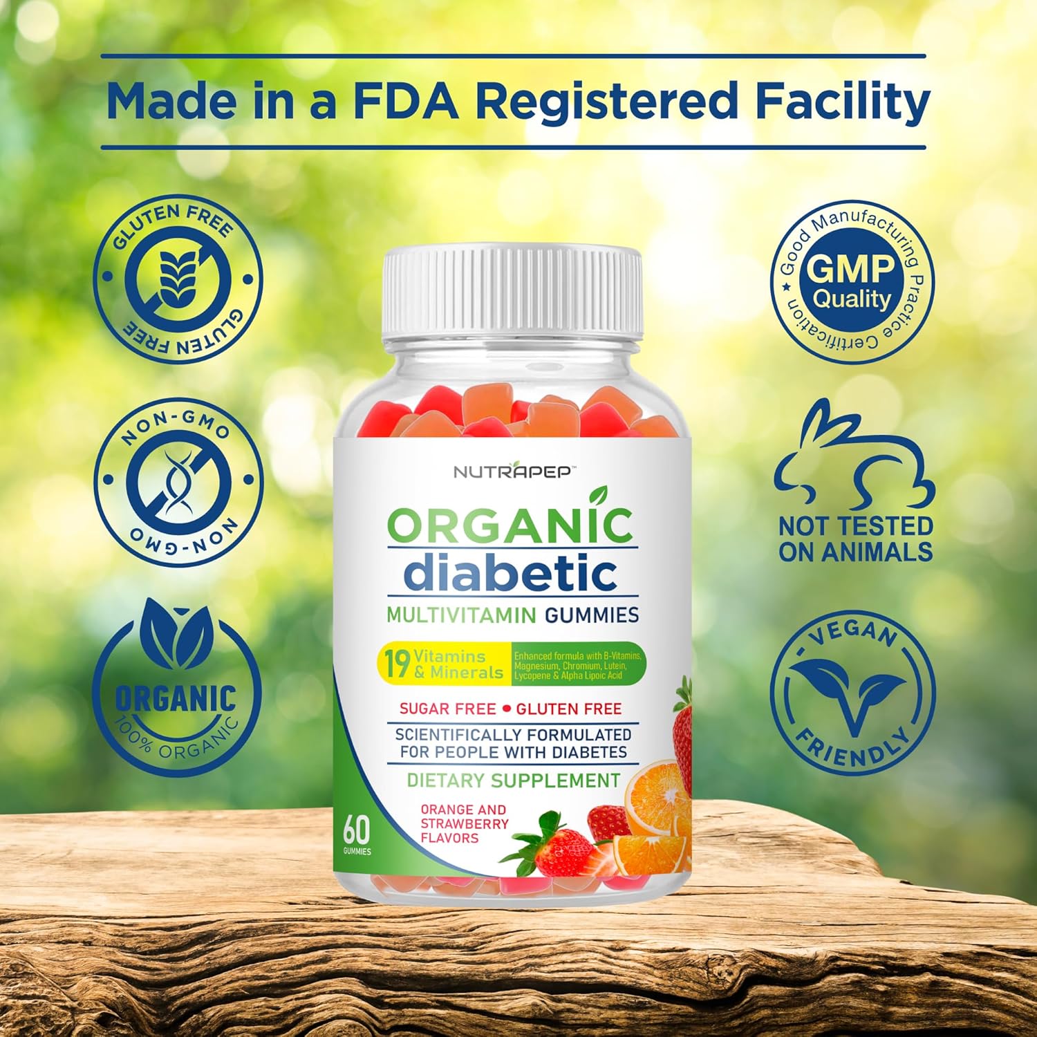 Premium Multivitamin Chewable Gummies For Women & Men - Sugar-Free & Gluten Free Supplement Vitamins - Calcium Magnesium Zinc Manganese Thiamine Biotin…