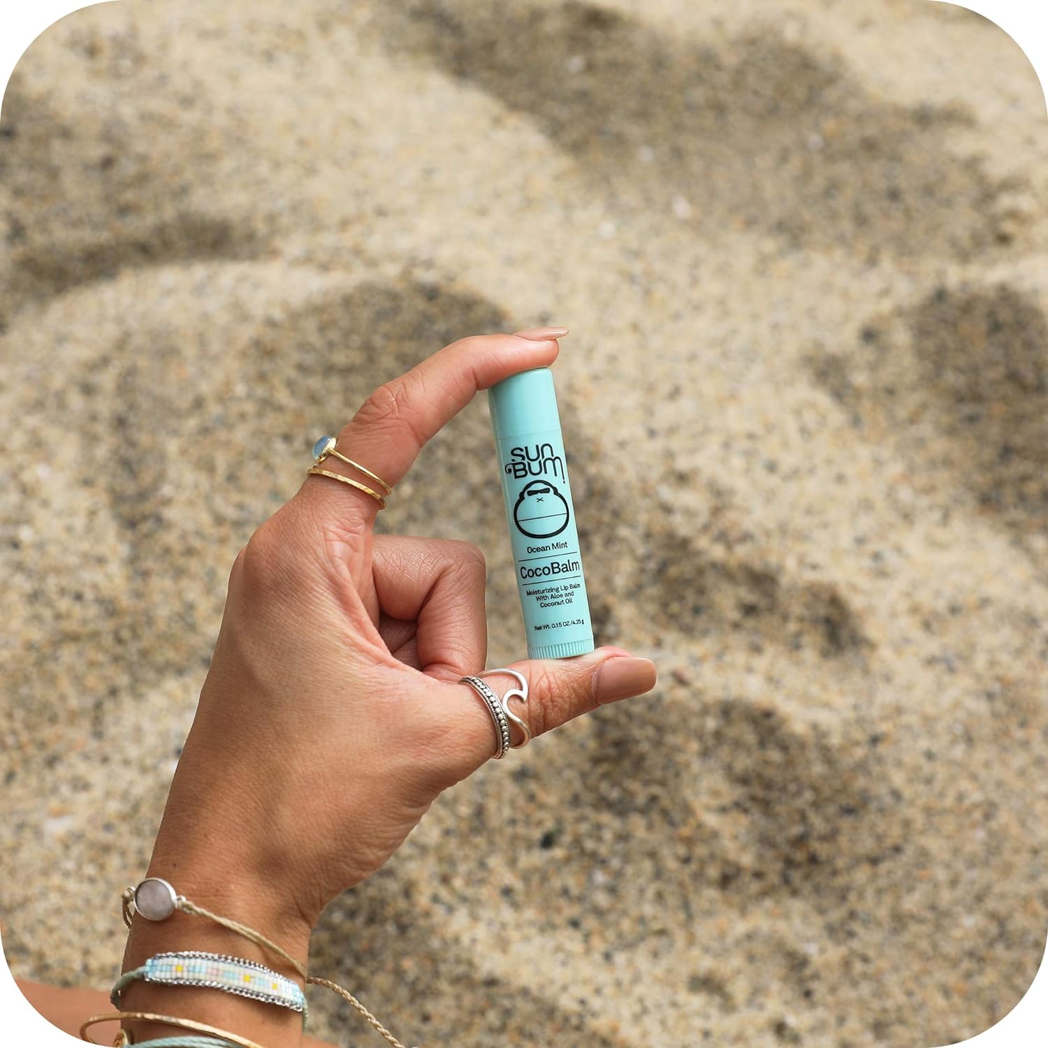 Sun Bum Ocean Mint Cocobalm | Hydrating Lip Balm with Aloe | Paraben Free, Silicone Free,| 0.15oz Stick : Beauty & Personal Care