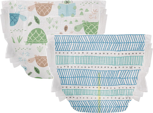 The Honest Company Clean Conscious Diapers | Plant-Based, Sustainable | Turtle Time + Dots & Dashes | Club Box, Size 2 (12-18 Lbs), 72 Count