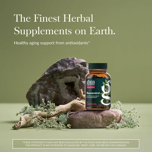 Gaia Herbs Resveratrol 150 - Beauty & Radiance Antioxidant Support Supplement - Made With Japanese Knotweed - Contains 150 Mg Trans-Resveratrol Per Serving - 50 Liquid Phyto-Capsules (25-Day Supply)