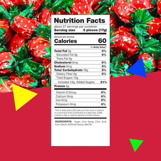 Rockin Rods Assorted Fruit Flavored Hard Candy, Individually Wrapped (1 Pound Bag)