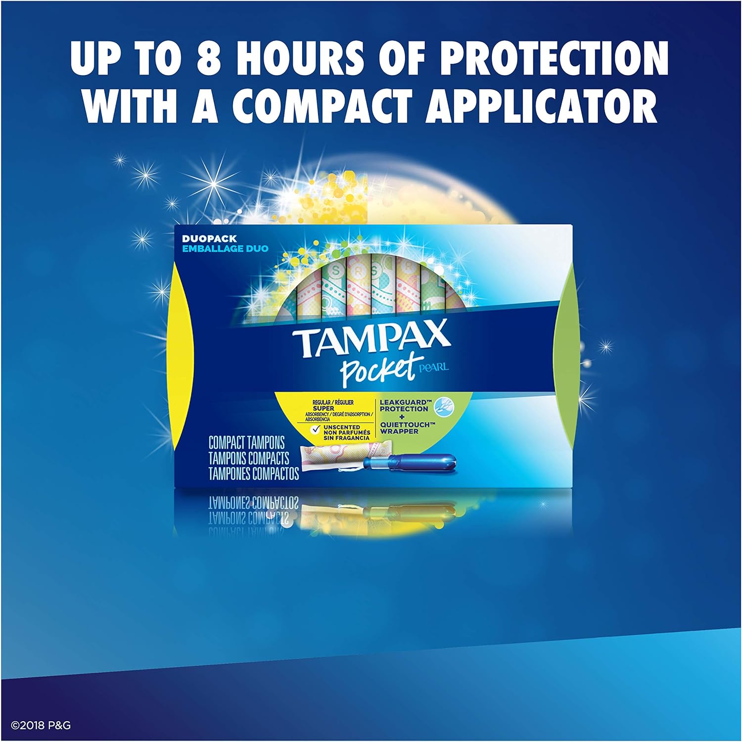 Tampax Pocket Pearl Plastic Tampons, Duopack (Regular/Super Absorbency), Unscented, 30 Count (Packaging May Vary) : Health & Household