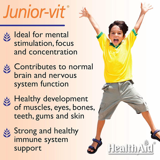 Healthaid Junior-Vit Chewable Multivitamins, 30 Vegetarian Tablets, Pack Of 1