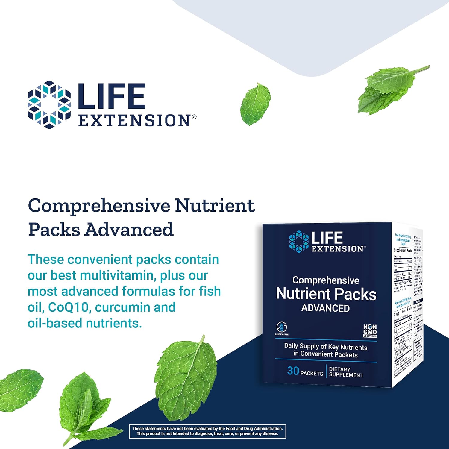 Life Extension Comprehensive Nutrient Packs Advanced - Oil-based Nutrients - Multivitamin & Minerals Supplements with Omega-3, CoQ10 For Health And Longevity – Gluten Free, Non-GMO - 30 Packets : Health & Household