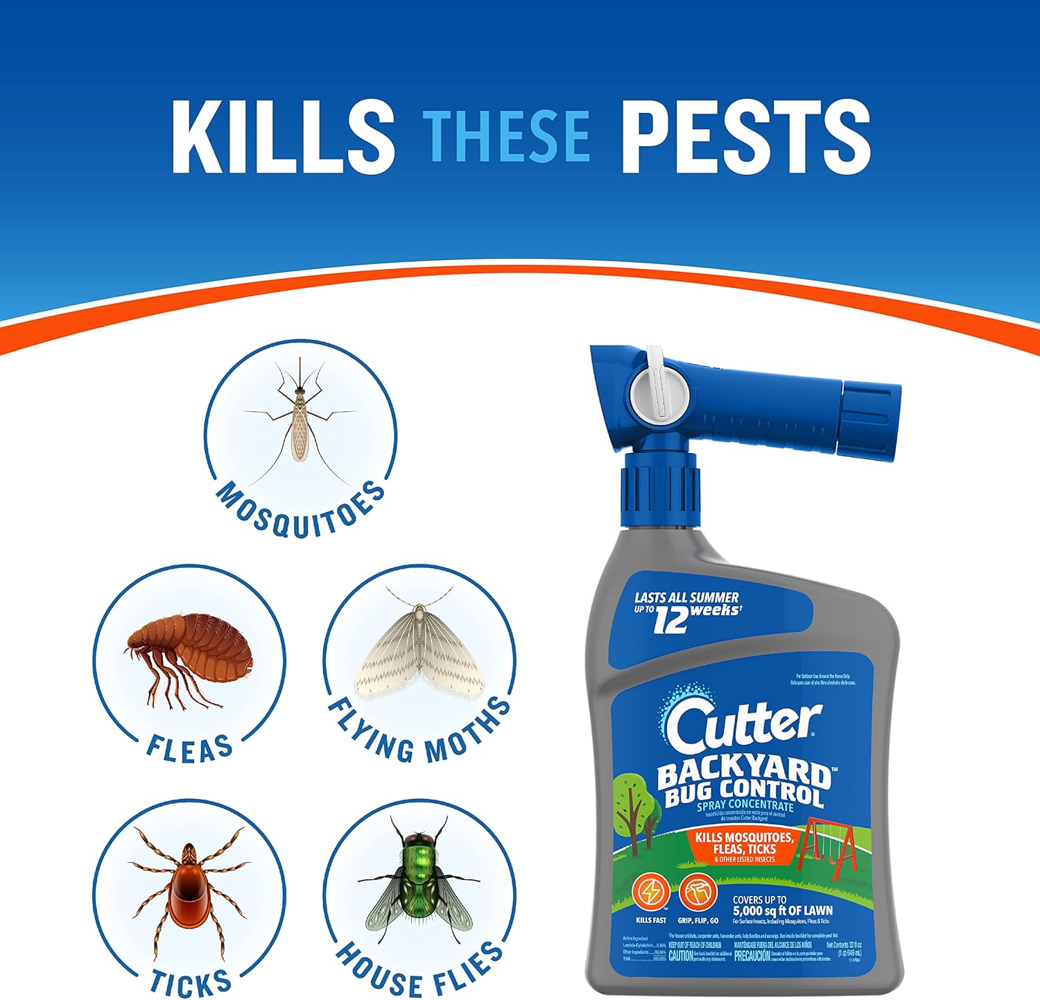 Cutter Backyard Bug Control Combo Pack, With Outdoor Fogger & Hose-End Spray Concentrate