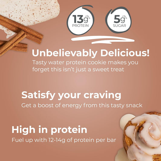 Power Crunch Protein Wafer Bars, High Protein Snacks With Delicious Taste, Cinnamon Roll, 1.4 Ounce (12 Count)