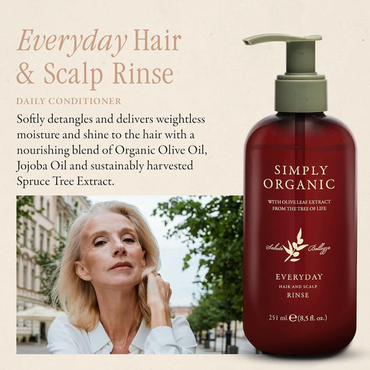 Made In Italy, All Natural Cruelty Free Hair Care For Women & Men, Hair & Scalp Rinse Daily Conditioner, Organic Olive Oil, Jojoba Oil, Spruce Tree Extract, Pump Not Included, 251Ml/8.5Floz, Everyday
