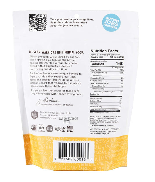 Beefree Warrior Mix Granola | Gluten Free, Grain Free, & Paleo, Auggy'S Original Mix, 9 Ounce Bag