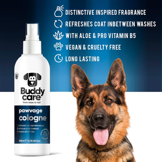Buddycare Dog Cologne - Pawvage - 200ml - Distinctive and Inspired Scented Dog Cologne - Refreshes Between Dog WashesB72007