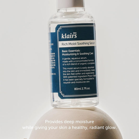 [Dear Klairs] Rich Moist Soothing Serum 2 7 Fl Oz 80 Ml, Instant Absorption, Non-Greasy, Hydration, Cooling, Basic Care, Unscented, Renewal